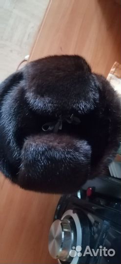 Норковая шапка -ушанка новая 58 размер