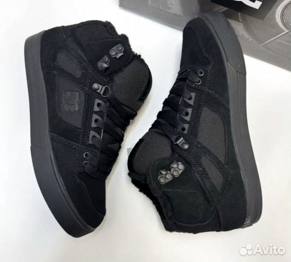 Кеды Зимние DC shoes с мехом черные