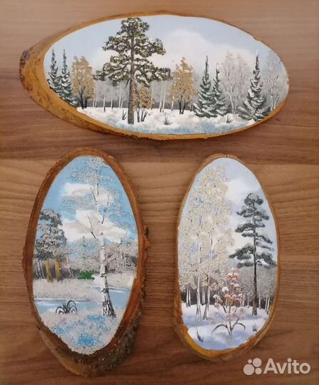 Панно из спилов дерева