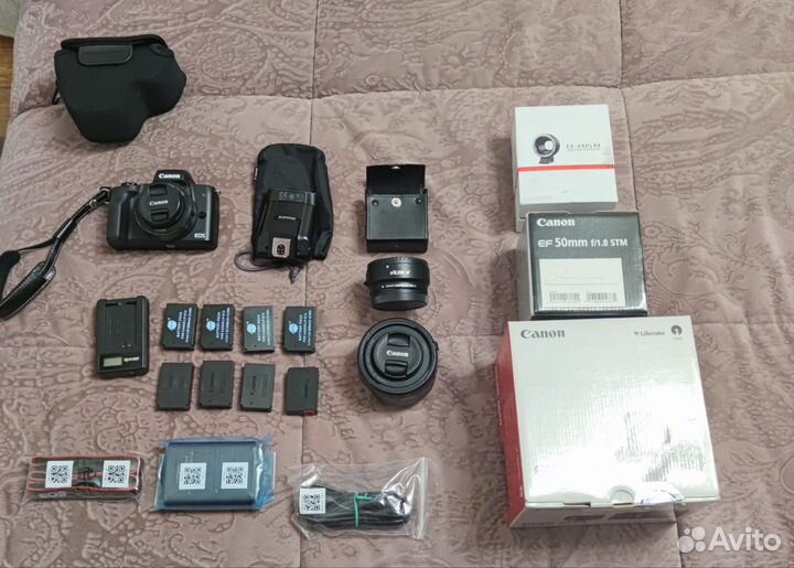 Canon eos m50 + ef-m 22mm + 50 1.8 stm + комплект
