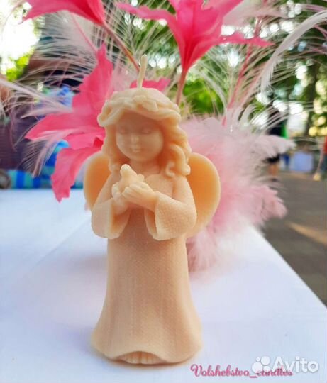 Ангел свечи из натурального воска