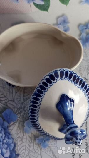 Конфетница(сахарница, масленка) СССР, гжель