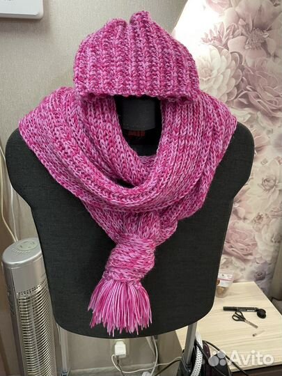 Вязаный комплект шарф+ шапка