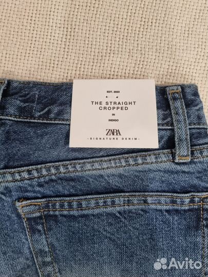 Джинсы cropped прямого кроя средняя посадка Zara