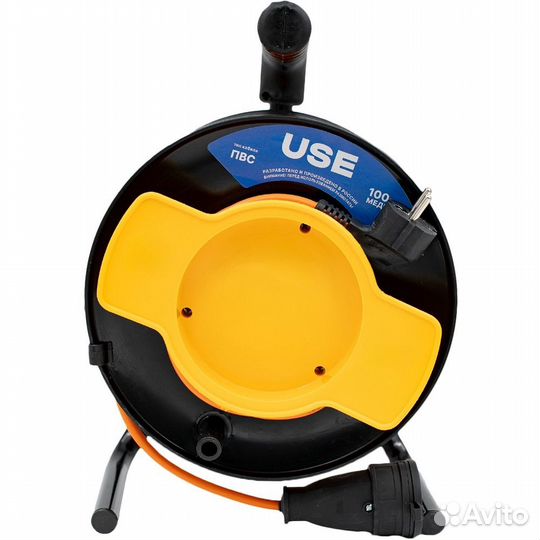 Удлинитель USE пвс 3500 Вт 50м на садовой катушке с заземлением USE303-022