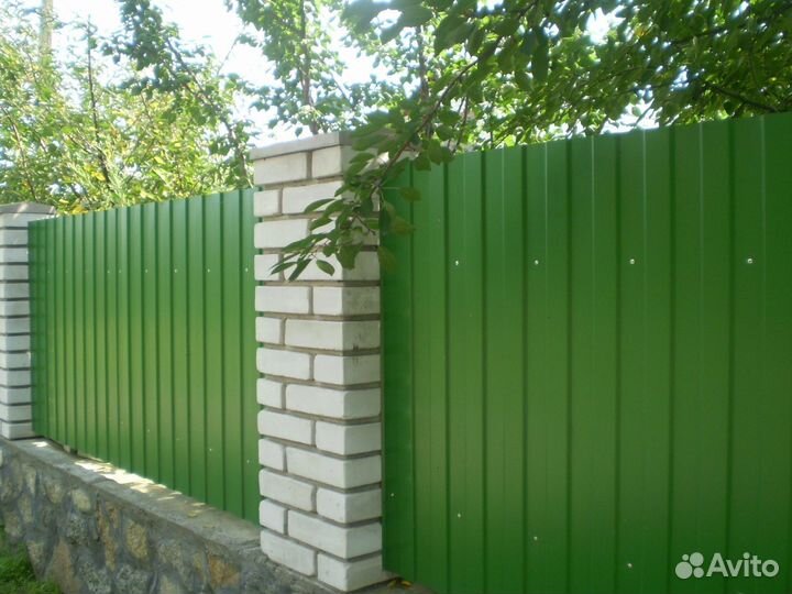 Профнастил профлист / С8 / для забора / цинк цветн