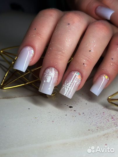 Маникюр наращивание ногтей гель лак