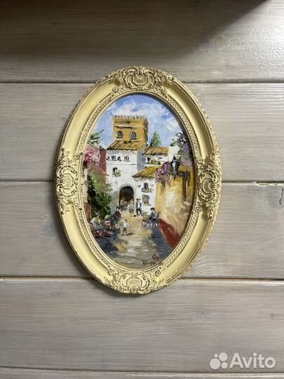 Картина в раме Городской пейзаж маслом