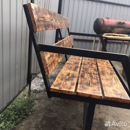 Скамейка садовая лофт