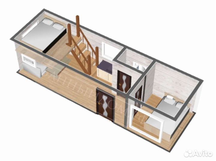 Дом с антресолью (в 1,5 этажа)