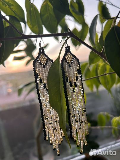 Длинные серьги из бисера