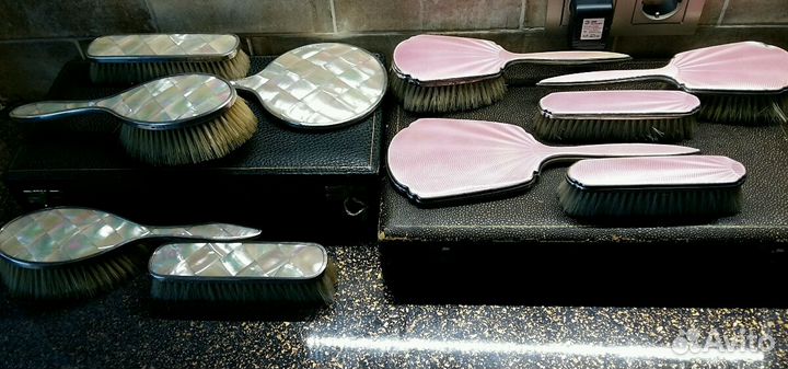 Антикварные туалетные наборы в серебре