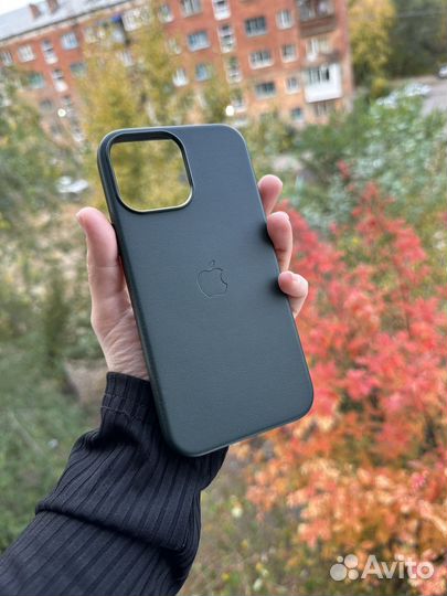 Чехол на iPhone 13 pro max кожаный