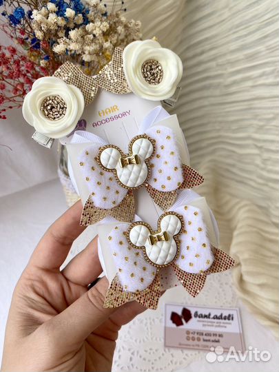 Бантики ручной работы, резиночки, повязки, ободки