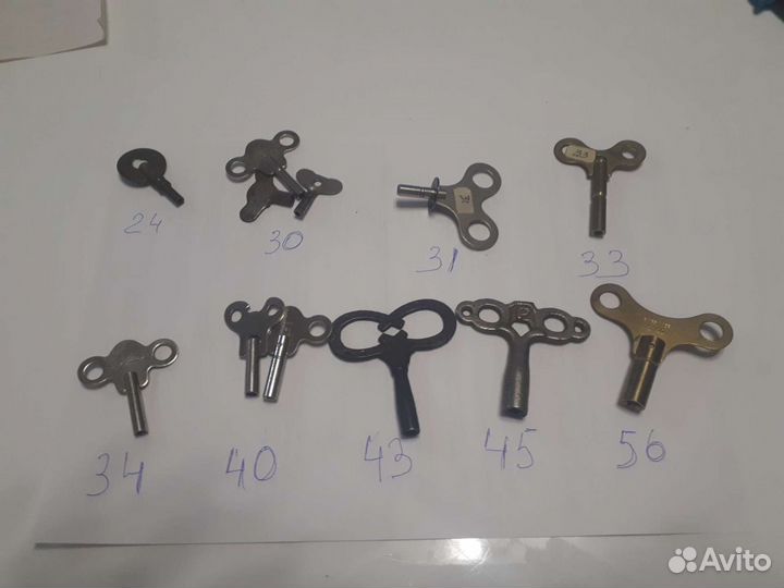 Ключи для карманных и каминных часов