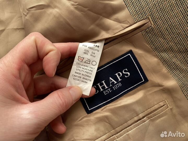 Пиджак в клетку Chaps Ralph Lauren шерсть шелк