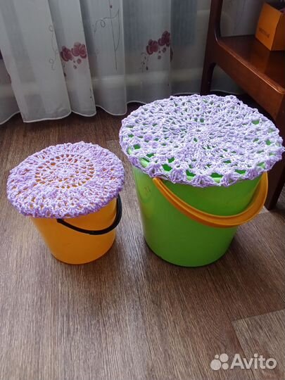 Вязаные кружки, колпаки, крышки на ведра