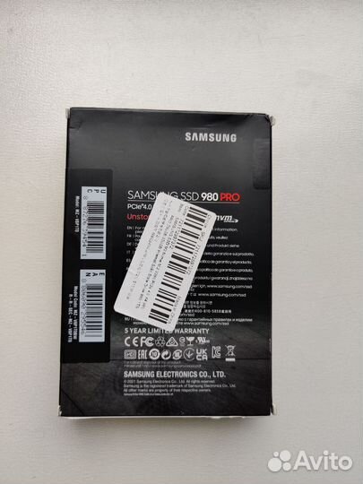 Новый SSD 1 TB nvme Samsung 980 pro