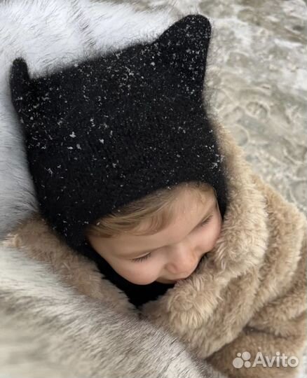 Шапка чепчик с ушками на заказ