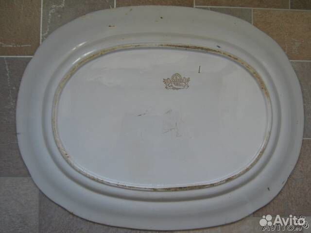 Блюдо антикварное фарфоровое 43х33 19век Teichfeld