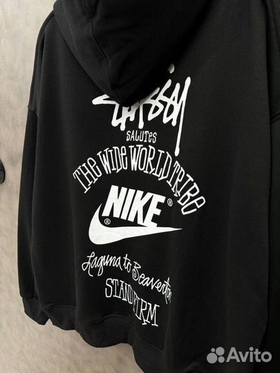 Худи оверсайз Nike x Stussy черное 2024