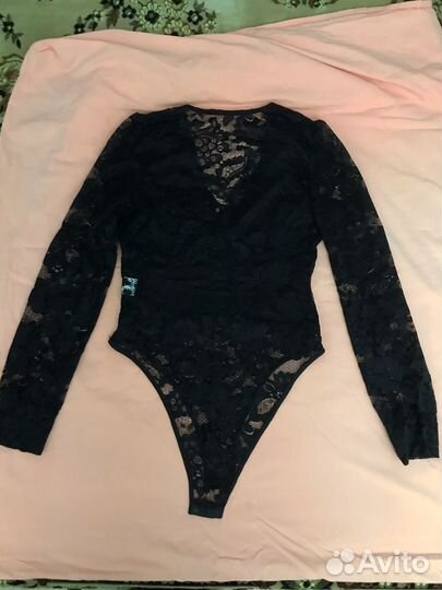 Боди женское черное с длинным рукавом