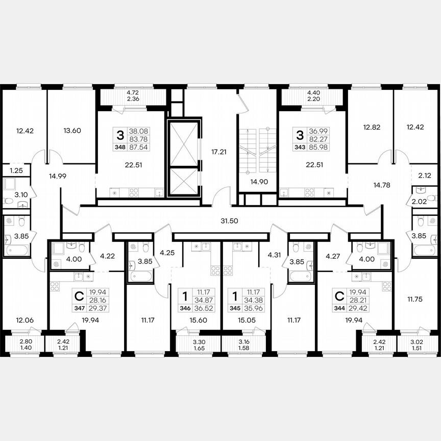 1-к. квартира, 36 м², 13/15 эт.