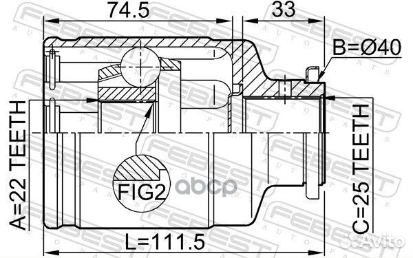 Шрус внутренний 22x40x25 (subaru impreza G10 19