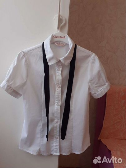 Рубашка блузка школьная GJ р140 топ в подарок