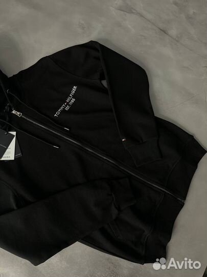 Зип худи Tommy Hilfiger черная 1985 плотная мужская