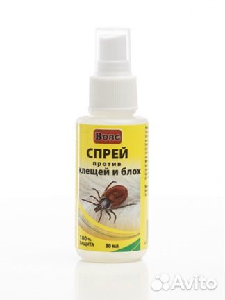 Спрей против клещей и блох для животных Borg 80 мл