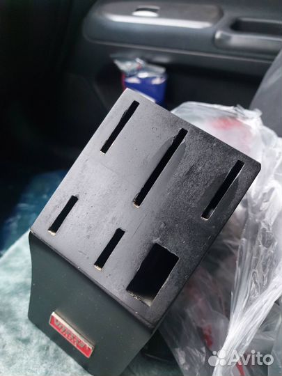 Подставка для 5 ножей + секатор, дерево vitesse