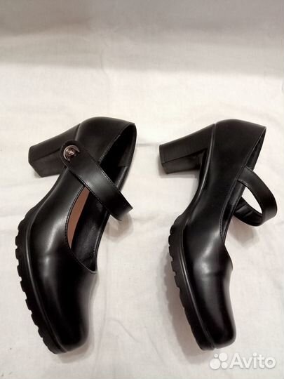 Туфли женские летние, черные, размер 39