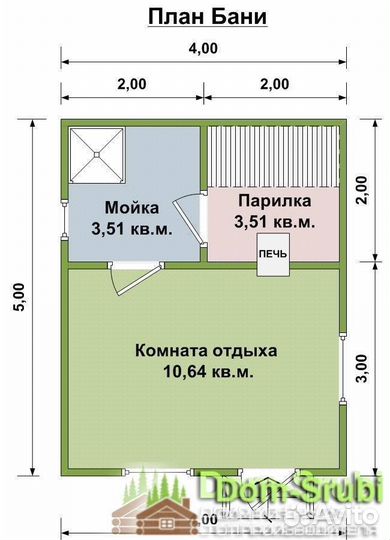 Зубцов. Хорошая надёжная Баня из бруса Б-4 (4х5)
