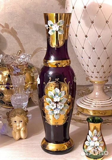 Богемия. Ваза для цветов 30 см. Винтаж