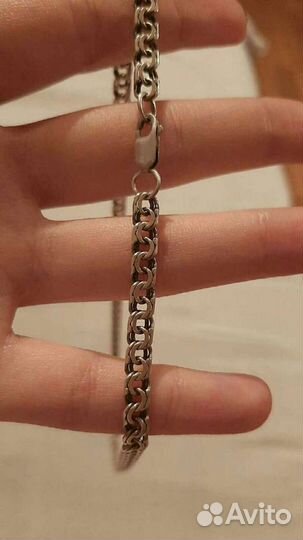 Мужская серебряная цепь 