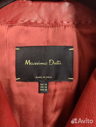 Кожаная куртка косуха Massimo dutti