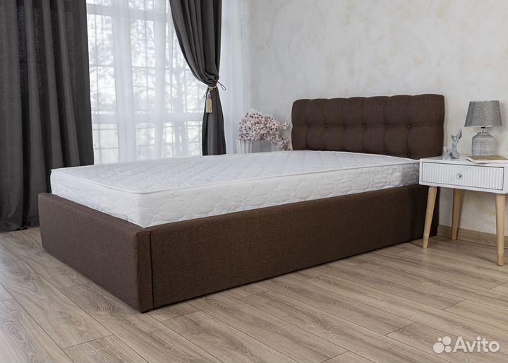 Кровать с матрасом 120х200 Марсель в рогожке