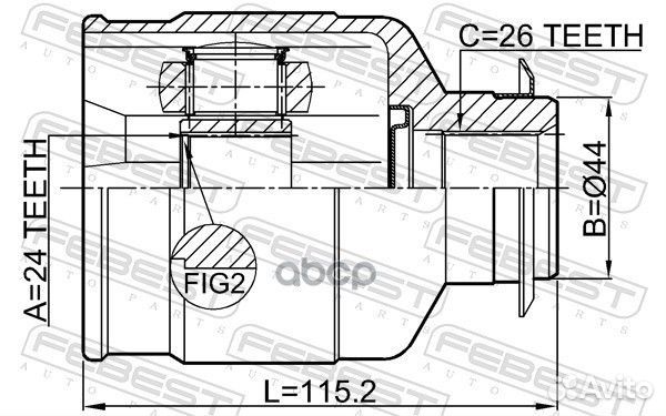 ШРУС внутренний правый 24X44X26 hyundai