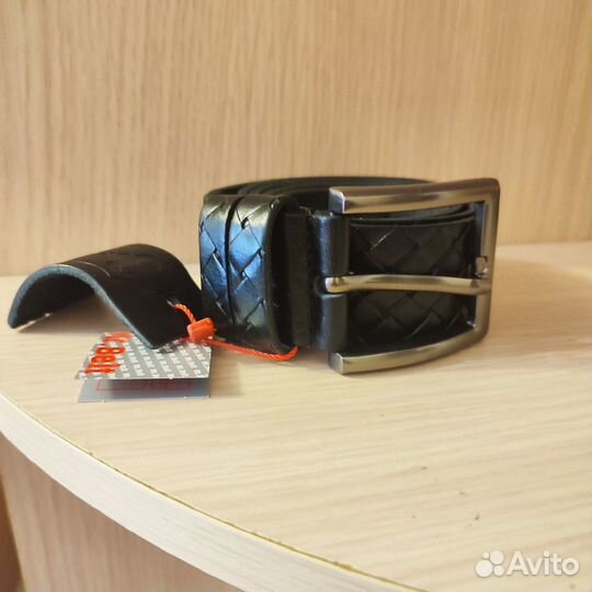 Ремень мужской черный натуральная кожа новый