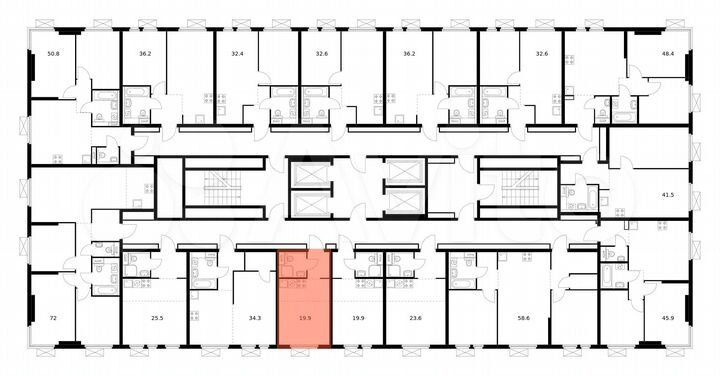 Квартира-студия, 19,9 м², 31/33 эт.