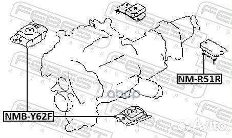 Сайлентблок передн опоры двигателя nissan patro