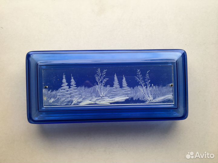 Шкатулка Зимний лес. Целлулоид. СССР