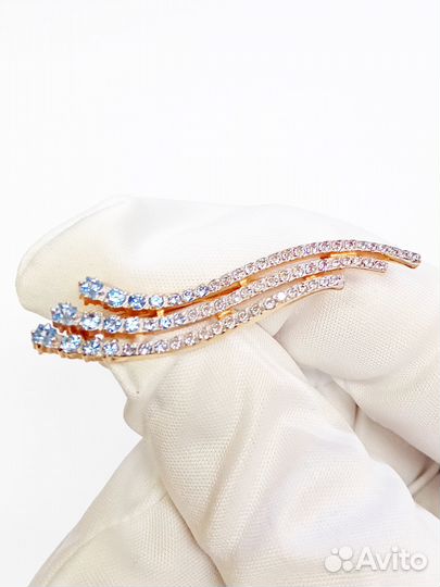 Брошь с синтетическим камнем Золото