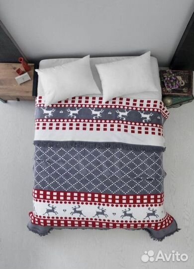 Плед покрывало 1,5 сп и евро хлопок 100 Турция