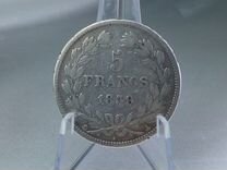 Монета 5 франков,Франция 1839г, серебро 900