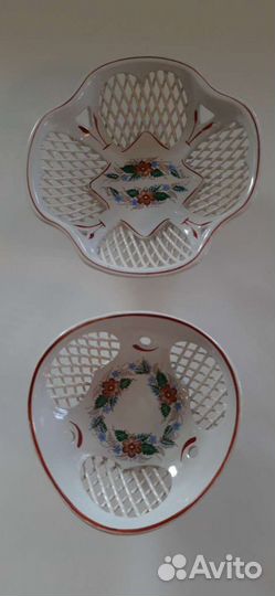 Две сухарницы фаянс