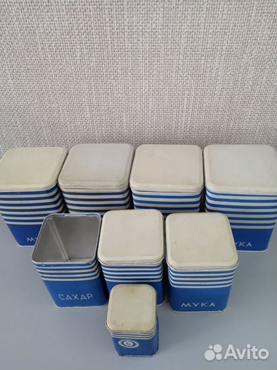 Банки для сыпучих продуктов жестяные СССР