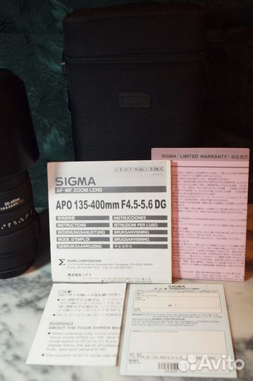 Sigma 135-400 мм F4.5-5.6 APO DG for Thirds