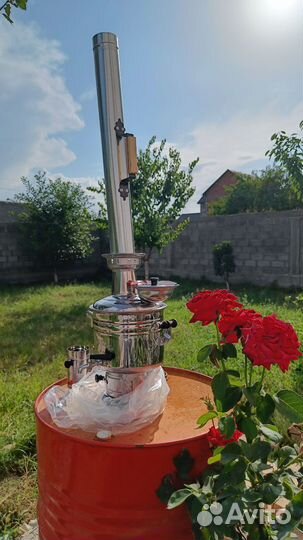 Самовар на дровах медный